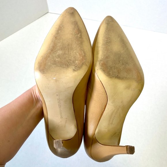Banana Republic 9 Leather Pumps Heels Nude Tan - Picture 8 of 11